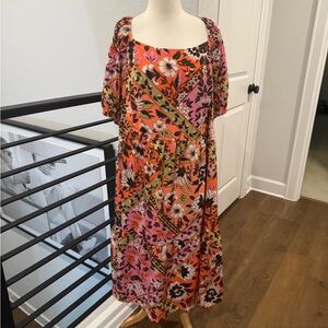 Vince Camuto Plus Size Floral Puff Sleeve Maxi Dress NWT SZ 18W